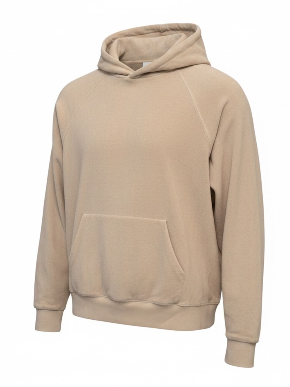 Essentials Beige Velour Hoodie Sweatshirt